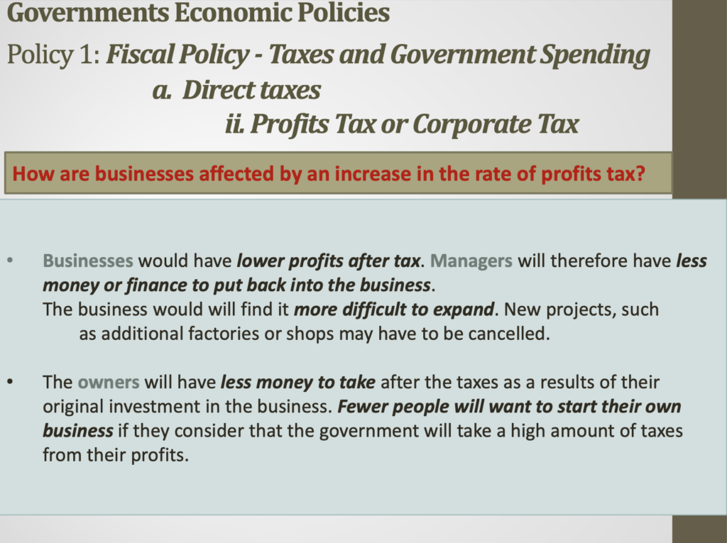 Government Objectives Presentation Notes